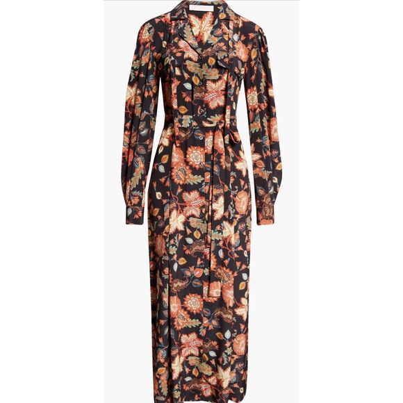 Ulla Johnson Dresses & Skirts - Ulla Johnson Giselle Floral Long Sleeve Silk Shirtdress NWT Size 00